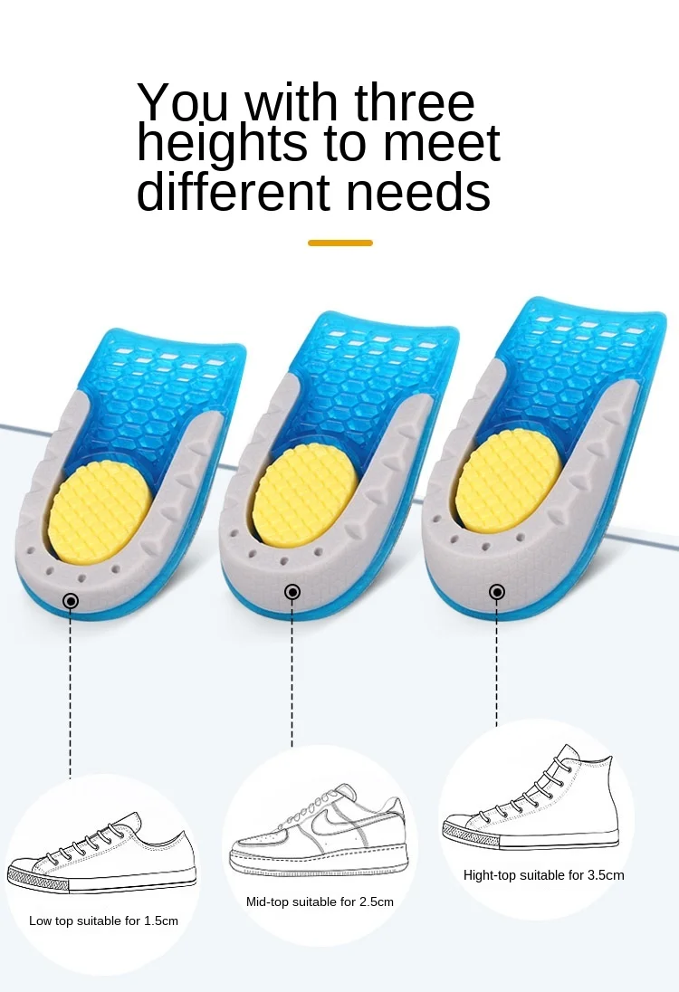 1 Par de Silicone de Gel Palmilhas de Almofada de Calcanhar para Pés Sola Aliviar a Dor nos Pés Protetores de Estimular o Apoio Pad Sapatos Cuidados com os Pés Insere Imagem 5