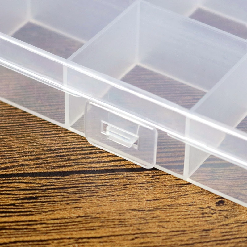 10pcs Pequena 15 grade fixa inserir ambientais transparentes de plástico de armazenamento de armazenamento de indução de jóias caixa de equipamento de pesca Imagem 1