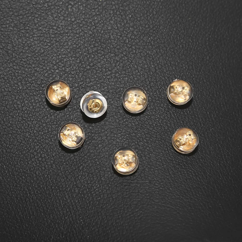 20pcs Banhado a Ouro Charme 5mm Largura de Borracha Orelha para Trás Rolhas de Bronze Tampões de Ouvido Para DIY Fazer a Jóia do Brinco Acessórios Imagem 3