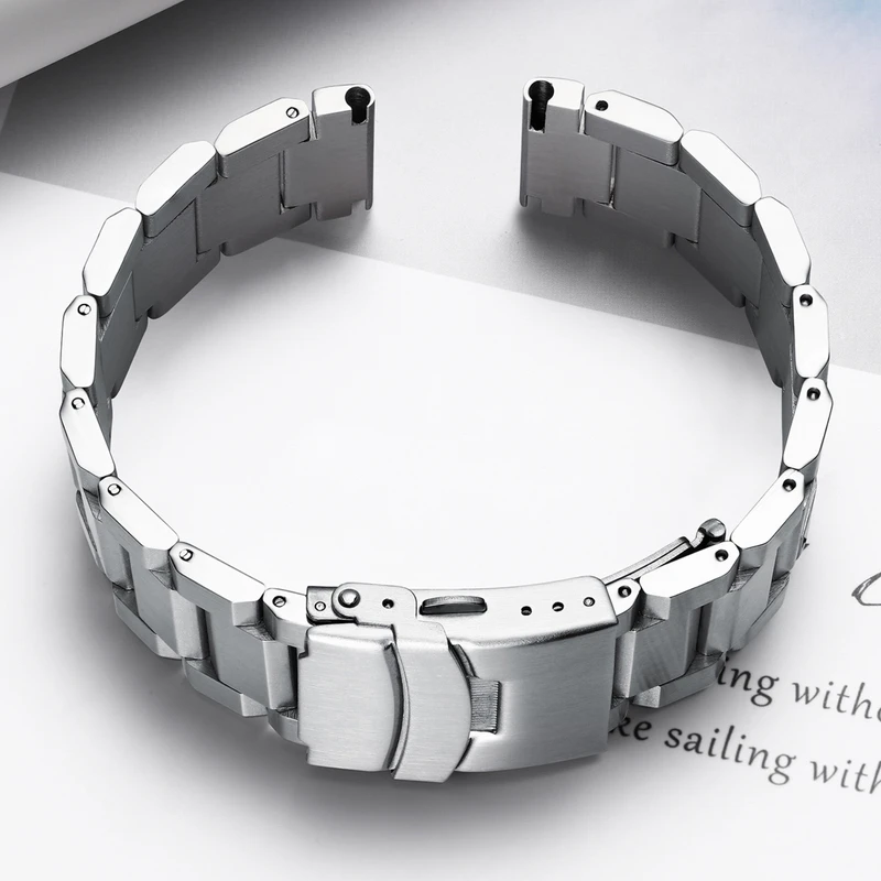 Alta qualidade relógio masculino 22mm de Aço Inoxidável Pulseira Para Relógios Seiko Três esferas de Mergulho de Aço Pulseira de Prata Sólida de Metal Pulseira Imagem 5