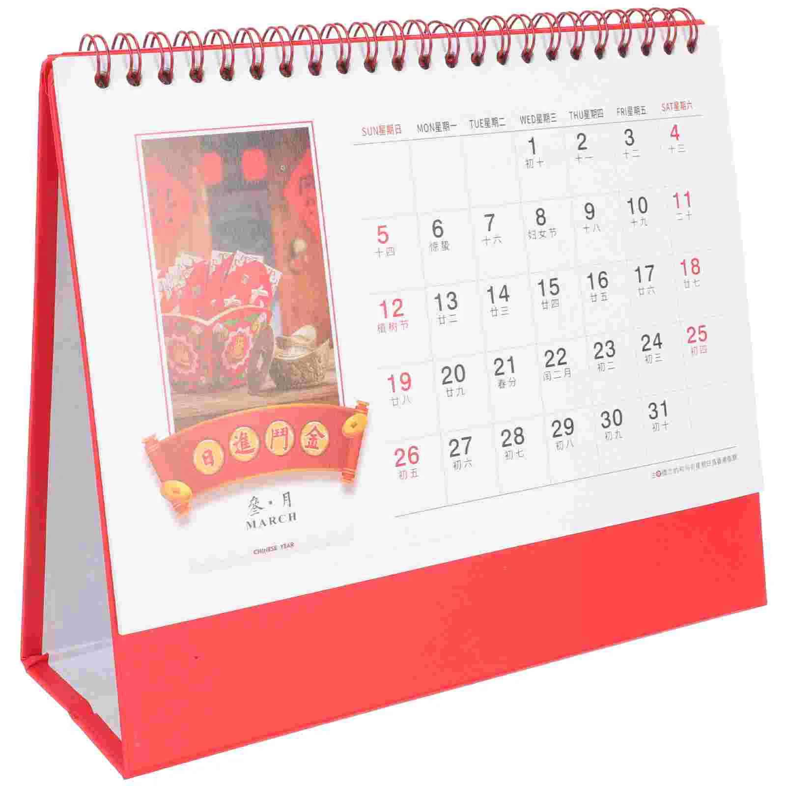 Calendário De Mesa De Ano Chinês Do Coelho Parede Desktopmonthly De Pé Lunar Decoração Tabela De Planejamento Home Office Ornamento Novo E 2024 O Imagem 0
