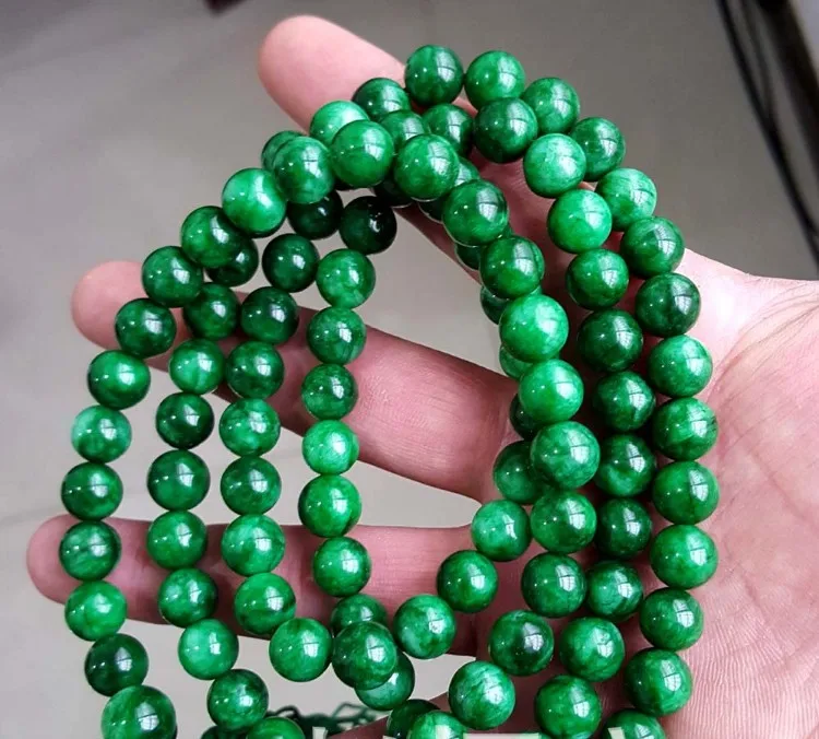 China Artesanal De Escultura Em Jade Verde Natural Jade Contas De Colar De Mão De Seqüência De Caracteres De 108 Contas Imagem 2
