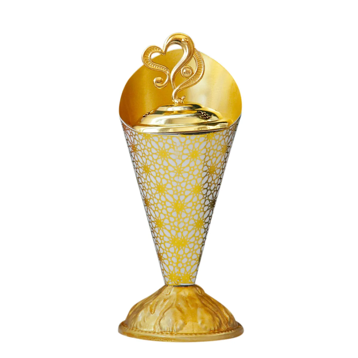Estilo europeu de ouro padrão de luz de luxo metal queimador de incenso de trabalho a decoração do Oriente Médio Árabe de mão queimador de incenso Imagem 4