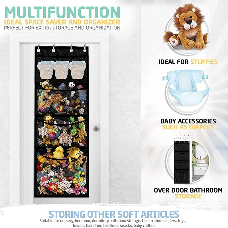 Melhor Armazenamento Para Animais De Pelúcia - Nos A Porta Organizador Para Stuffies, Acessórios Para Bebé E O Brinquedo De Pelúcia De Armazenamento Imagem 3