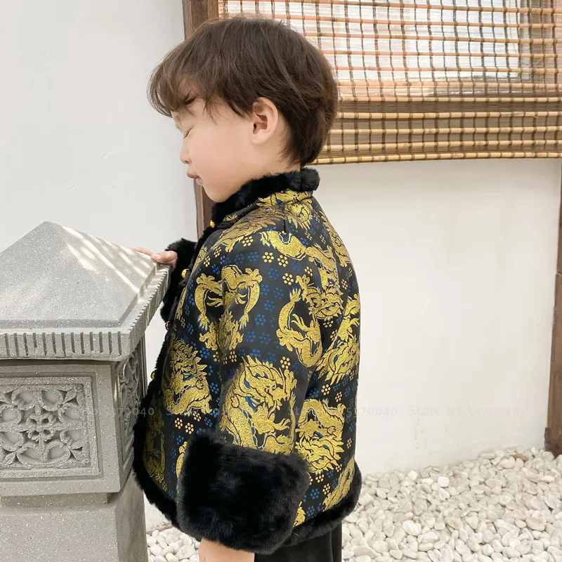 Meninos De Estilo Chinês, O Ano Novo Com Roupas De Crianças Tradicional Oriental Roupas Retro Bordado Hanfu Crianças De Moda Tang Atender A Coats Imagem 1