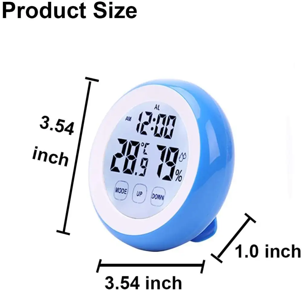 Mini Relógio Digital Termômetro Higrômetro de Viagem para o Quarto com Ímã na parte de Trás da Parede de Mesa Suave luz de fundo Tempo de despertar Relógio Despertador Imagem 4