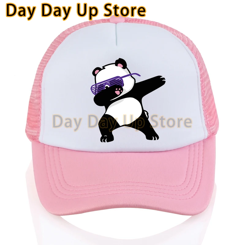 Moda Homens Mulheres Bonés De Beisebol De Malha Enxugando O Panda Tampa De Verão Dos Desenhos Animados Do Panda Rede De Malha O Tampão Do Trucker Hats Imagem 1