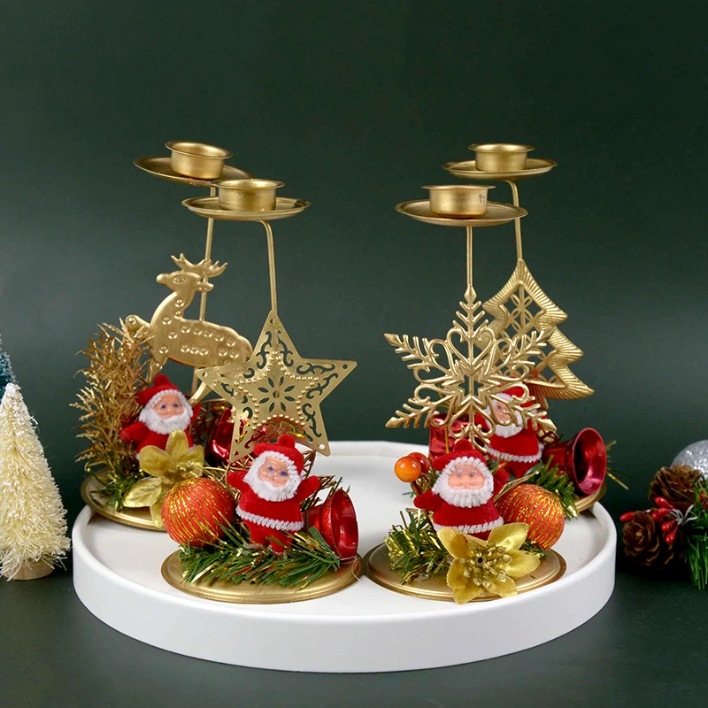 Navidad de Natal de Suporte de Vela da Árvore de Natal Castiçal Tabela Enfeite Decoração para o Natal, o Ano Novo Festa de Jantar Decoração Imagem 0