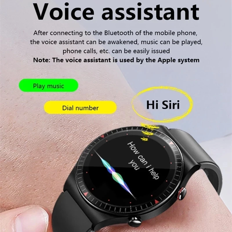 Novo Smart Watch, Homens Cheios contato Com a Assistente de Voz Bluetooth Chamada de 4G de RAM Música de Ritmo Cardíaco Smartwatch à prova d'água Para Android IOS Imagem 3