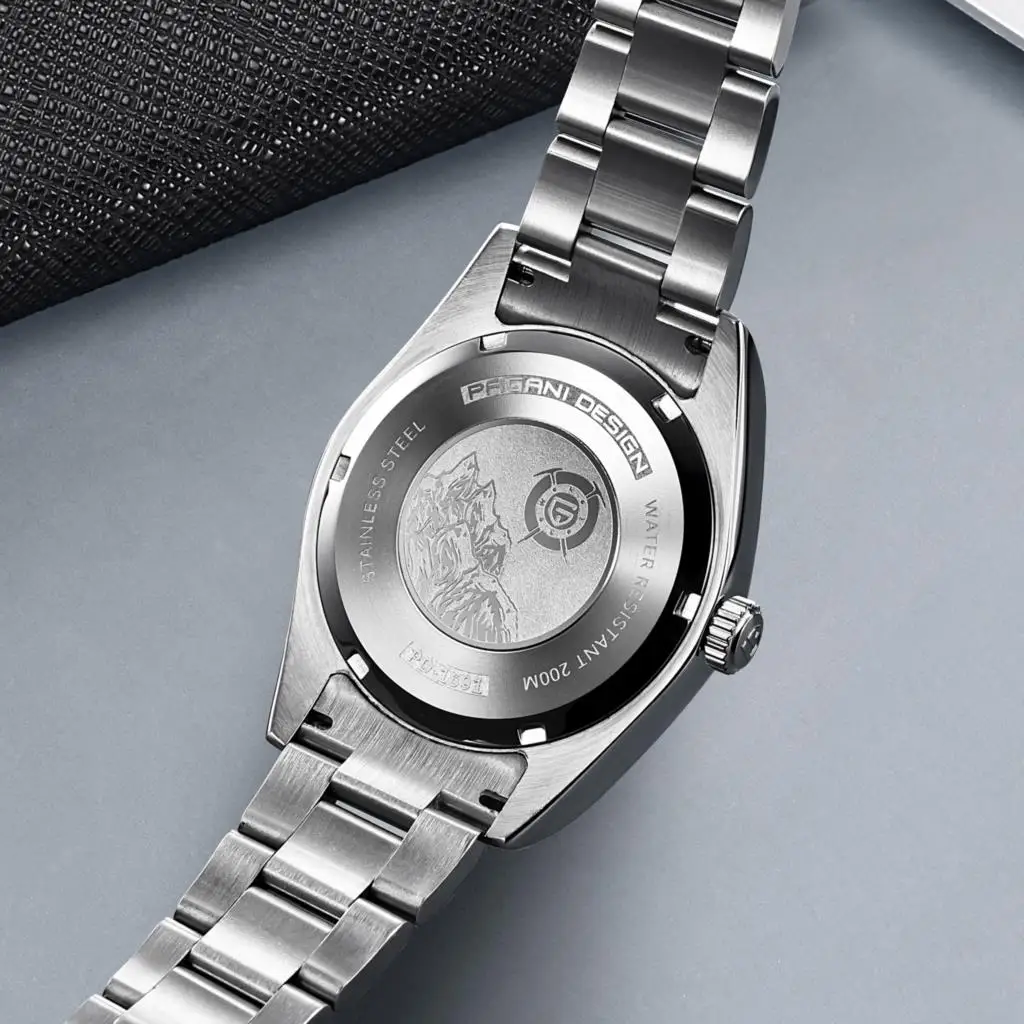 PAGANI PROJETO 2022 39mm Homens Mecânica NH35 Relógio Automático de Safira, Aço Inoxidável Relógio Impermeável Relógio Relógio Masculino Imagem 3