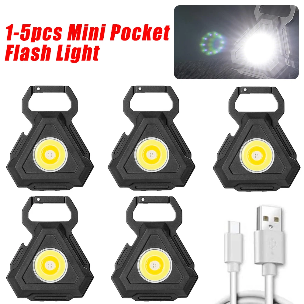Portátil Mini Lanterna da ESPIGA do Keychain do DIODO emissor de Luz de Trabalho TypeC Recarregável USB Acampamento de Pesca, Escalada de Emergência Lanterna de Bolso Imagem 0