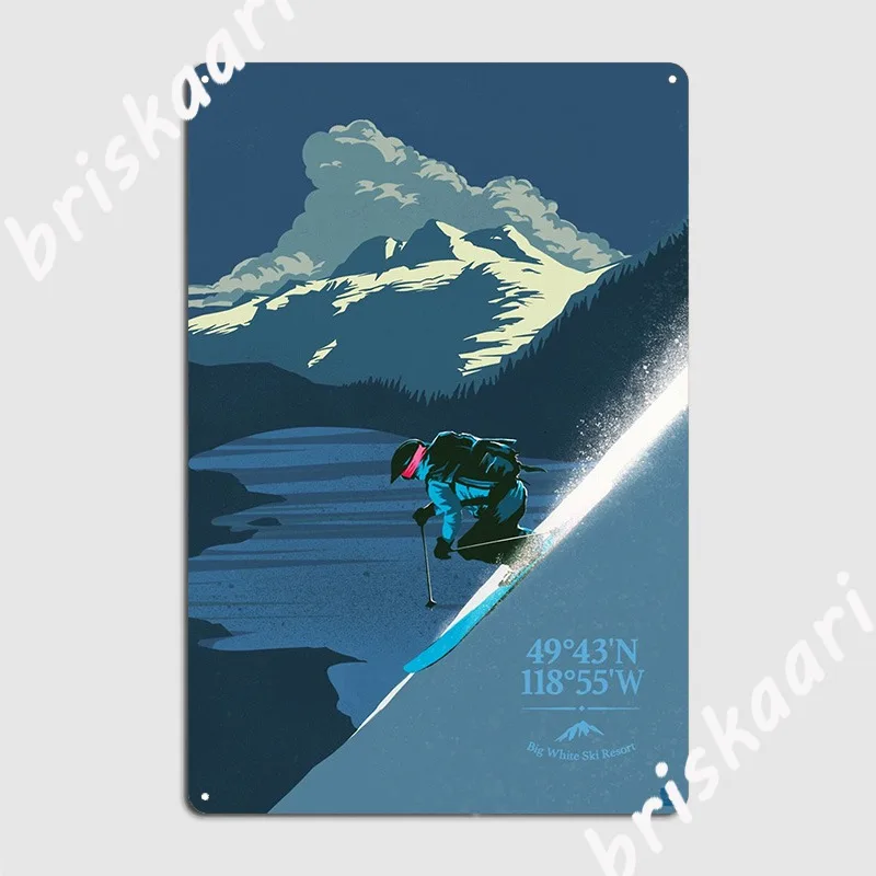 Retro Big White Ski Resort Poster Poster Placa De Metal Pintura Mural De Parede Personalizar Pub Estanho Sinal Cartaz Imagem 0