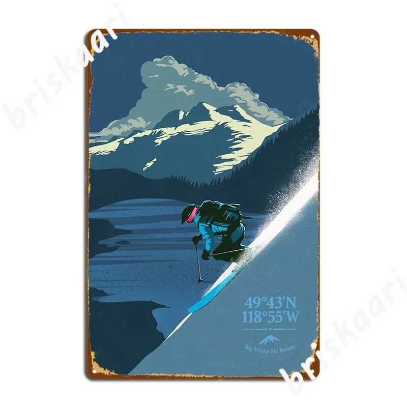 Retro Big White Ski Resort Poster Poster Placa De Metal Pintura Mural De Parede Personalizar Pub Estanho Sinal Cartaz Imagem 1