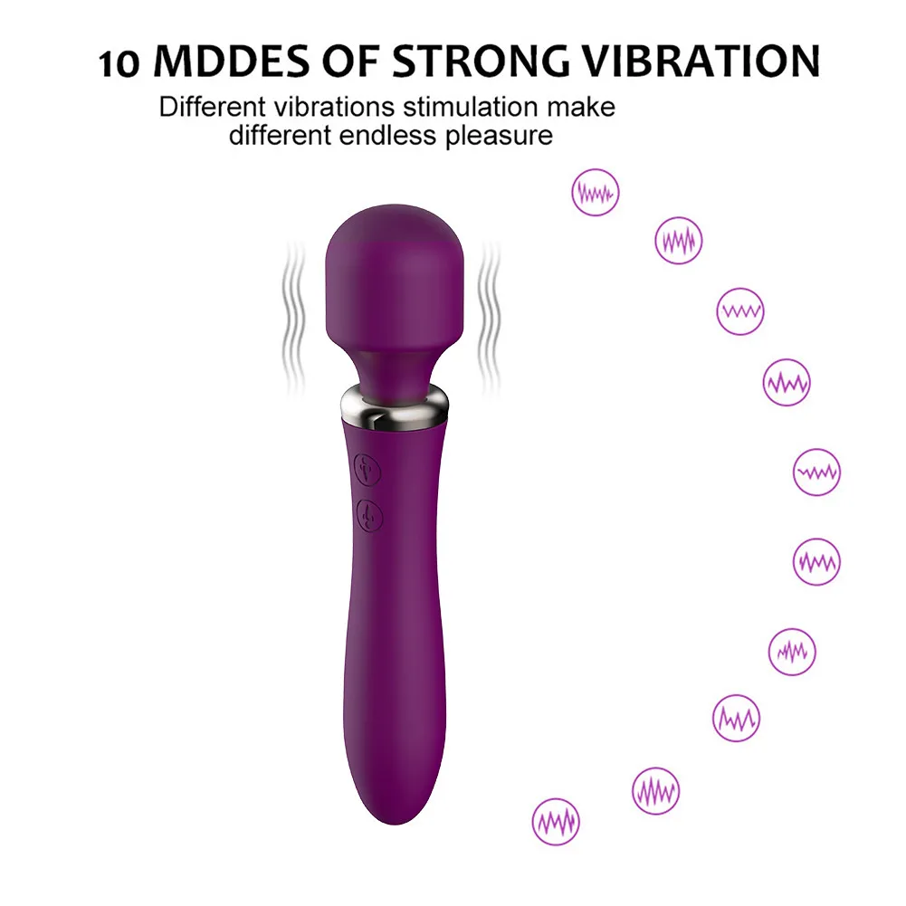 Rotação de 360 Graus 10 de Frequência de Ponto G Vibrador Estimulador do Clitóris Vibrador Brinquedos Sexuais para a Mulher Sex Shop Duplo Vibrador Imagem 4