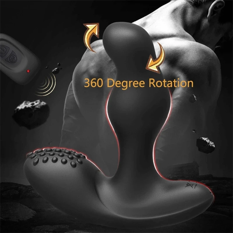 Rádio-controlado de 360°de Rotação, Velocidade de 16 de Vibração Masculina Massagem de Próstata Plug Anal G-Spot Estimular o Buttplug Sexo Anal Brinquedos Para Homens Imagem 0