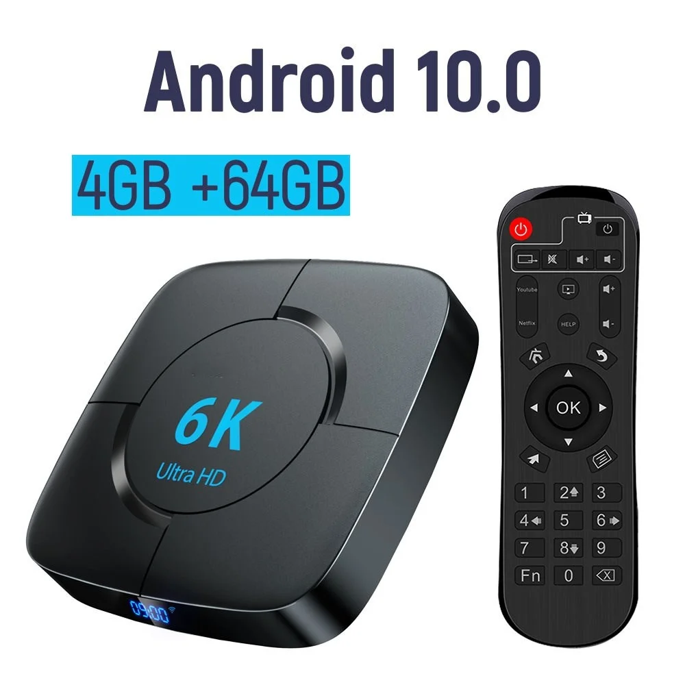 Smart IPTV Caixa de TV Android 10.0 6K Ultra HD de Cinema-nível de Qualidade de Imagem, 5G WiFi 4G Quad Core+64G Media Player Set-Top Box a Venda Imagem 0