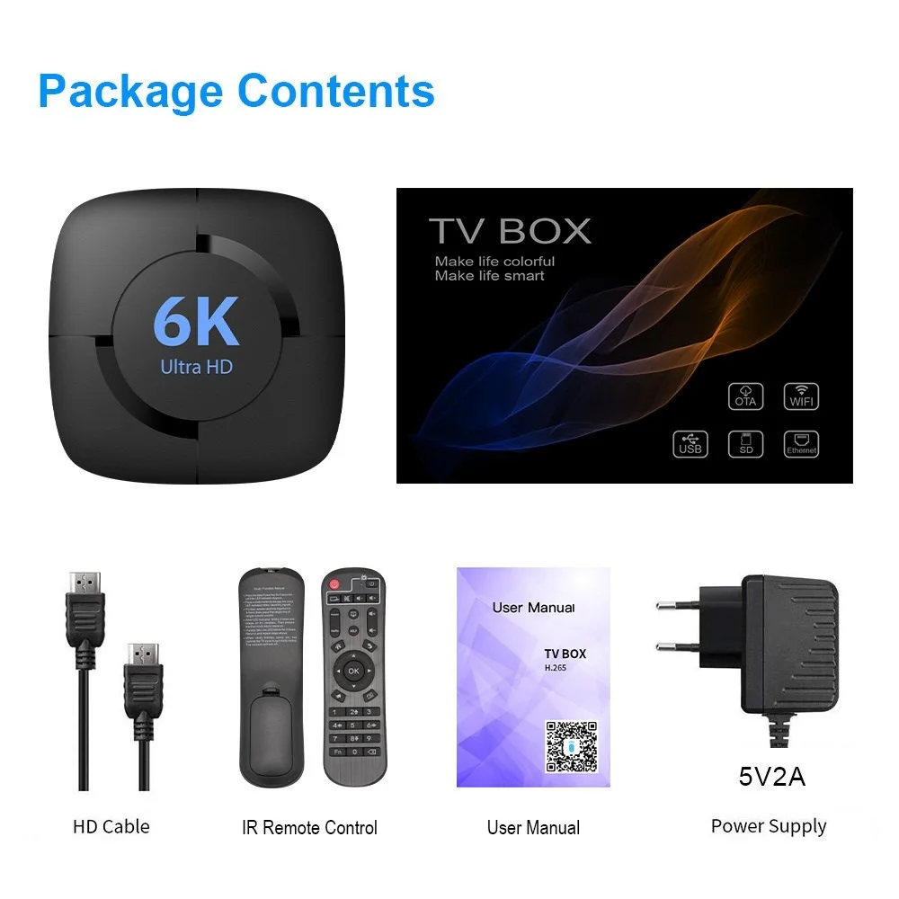 Smart IPTV Caixa de TV Android 10.0 6K Ultra HD de Cinema-nível de Qualidade de Imagem, 5G WiFi 4G Quad Core+64G Media Player Set-Top Box a Venda Imagem 5