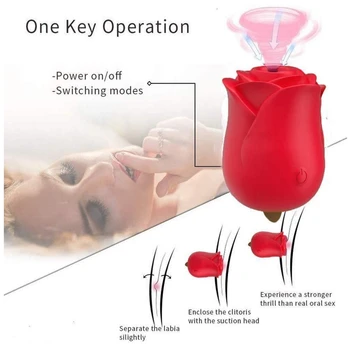 Rose clitóris vagina estimulação do Ponto G massagem brinquedos sexuais vibrador para as mulheres masturbador feminino clítoris otário brinquedos sexuais para adultos