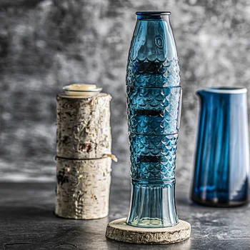 Vintage Socorro Peixe Koi em forma de Copo de Água Conjunto de 4 Peças De Família Sala de Bebidas Conjunto de Vidro de Vidro do Uísque Red Copo de Vinho