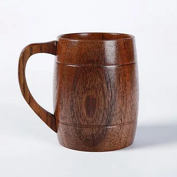 8x11cm estilo do Euro breve madeira caneca de café natural retro portátil caneca de restaurar a antiga contratada chá de madeira caneca