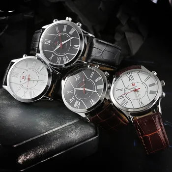 Homens relógios de Quartzo Relógio de Couro de Luxo, Relógios de Marca de Estudante Relógios de Negócios de Esportes Relógios de pulso dos Homens dom Relógio masculino
