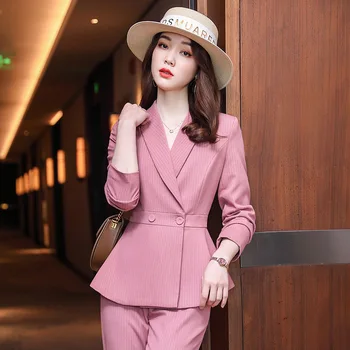 O coreano outono vestido com blazer e saia definir formal saia de ternos para mulheres de roupas profissionais para o office roupa de 2 peças terno de trabalho
