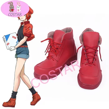 COLEGA de elenco de Anime Células no Trabalho! Cosplay Sapatos De Células Vermelhas Do Sangue Cosplay Sapatos De Halloween, Carnaval Hataraku Saibou Diário Sapatos De Lazer