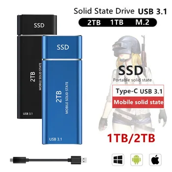 SSD Móvel Unidade de Estado Sólido de 4 tb 2 TB 1 TB 500G