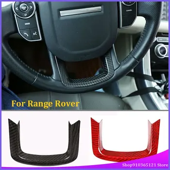 Para o Range Rover Sport 2014 -2017real de Fibra de Carbono Carro Vermelho Volante Decoração Guarnição Interior do Carro Acessórios