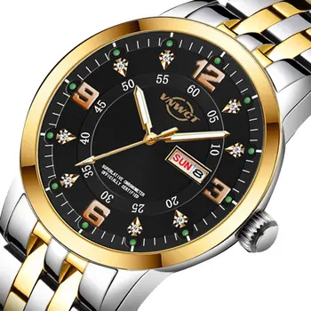 Marca de topo Relógio masculino Impermeável de Luxo Data de Homens Colisão Números Relógio de Quartzo do Calendário da Moda, o Relógio Masculino Relógio Masculino