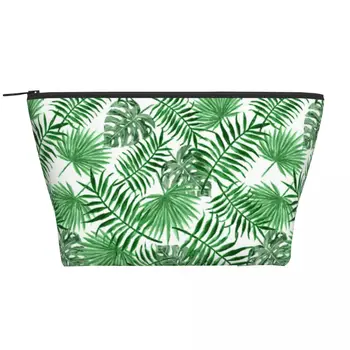 Folhas de palmeira Zip Armazenamento Organizadores de Plantas Tropicais, a Impressão das Mulheres Bolsa de Maquiagem Banheiro Multi-propósito Sacos Cosméticos
