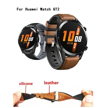 Correia de relógio para Huawei Assistir GT 2 46mm de couro Genuíno de Silicone Faixas de Relógio Para o huawei Honor Assistir Magic 2 Bracelete