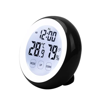 Mini Relógio Digital Termômetro Higrômetro de Viagem para o Quarto com Ímã na parte de Trás da Parede de Mesa Suave luz de fundo Tempo de despertar Relógio Despertador