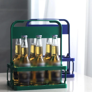 6 Células Cerveja Portador de Plástico Dobrável Design Latas Segurando o Recipiente para o Vinho ou Refrigerante Portátil com Alça reforçada Conveniente Durável