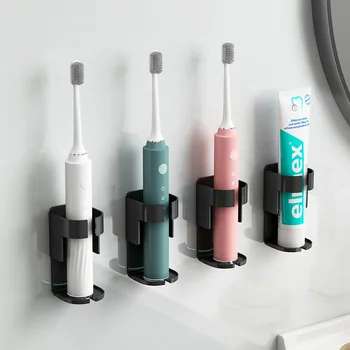 Escova de dentes de Prateleira, Não perfurados Bochechos Escova de Dente, Copo de Banho Pendurado na Parede Escova de dentes Elétrica Definir Conveniente Organizadores