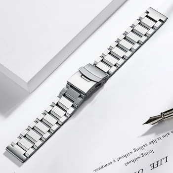 Alta qualidade relógio masculino 22mm de Aço Inoxidável Pulseira Para Relógios Seiko Três esferas de Mergulho de Aço Pulseira de Prata Sólida de Metal Pulseira
