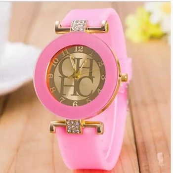 Moda Casual Feminina Relógio De Pulseira De Silicone Relógios De Pulso Colorido Relógio Feminino