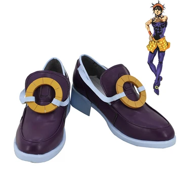Jojo's Bizarre Adventure Narancia Ghirga Cosplay Sapatos de Homens Botas Roxas Versão