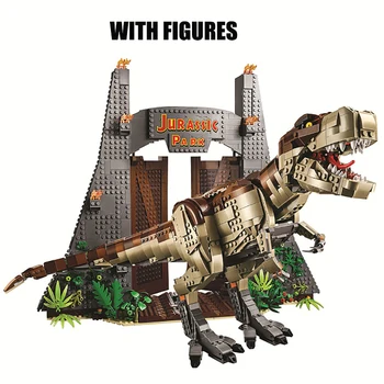 Em Estoque Jurassic Mundo Compatível Com 75936 T. rex Modelo de Parque Tijolos Dinossauro Blocos de Construção de Brinquedos para as Crianças Presentes de Natal