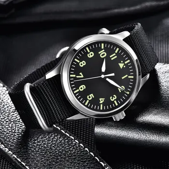 42mm Corgeut Estéril mostrador de relógio Vidro de Safira Militares Automática de marcas de Luxo Sport Design mecânico Automático Mens Watch