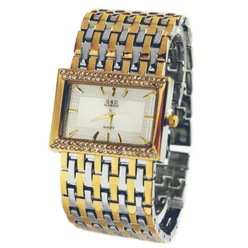 Até 2018, a G&D da Marca de Luxo das Mulheres relógio de Pulso Pulseira Relógio de Quartzo de Prata Strass Cristal Senhora do Vestido de Negócio de relógios Reloj Mujer