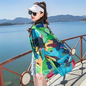 Camouflag Proteção contra o Sol, Roupas de Mulheres de Verão 2022 Novo Anti-ultravioleta Fina camada Versão coreana do Sol de Roupas de Proteção