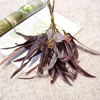 Plantas artificiais Folhas de Eucalipto com Cacho do Fruto do Casamento Decorativa da Casa Falso Flores
