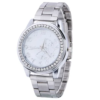 Luxo Diamond em Aço Inoxidável Esporte de Pulso de Quartzo Hora Dial Watch, relógio feminino часы женские наручные zegarek damski, relógio