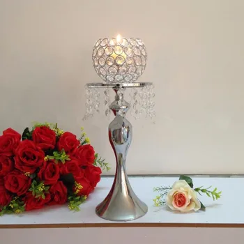 Vidro altos castiçais de cristal de vidro castiçal Candelabro para a decoração do casamento de cristal tabela de velas