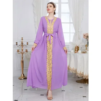 As Mulheres Elegantes Chiffon Longo Maxi Vestido De Muçulmano Dubai, Turquia Abaya Kaftan Manto Árabe Islâmica Jalabiya Eid Ramadã Djellaba Vestido
