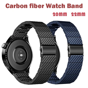 20mm 22mm banda Para Samsung Assista 4 Clássico 46mm 42mm Ativo de 2 de fibra de carbono de Luxo Link Pulseira galaxy watch 4 44mm 40mm Correia