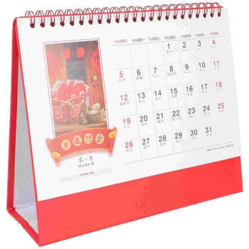 Calendário De Mesa De Ano Chinês Do Coelho Parede Desktopmonthly De Pé Lunar Decoração Tabela De Planejamento Home Office Ornamento Novo E 2024 O