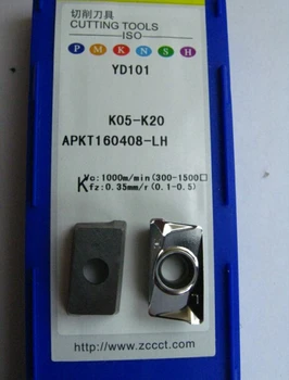 Compras livres de APKT 160408-LH YD101(10pcs/box) ZCC.CT de metal duro ferramentas de Torneamento de Inserção Para o Alumínio