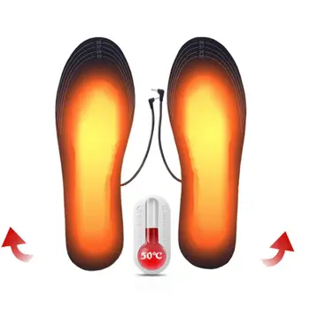 1 Par de Homens, Mulheres Unisex Inverno USB Elétrico Alimentado DIY Corte Aquecimento Aquecido Pé Palmilhas Térmica de Aquecedor de Sapatos, Almofadas Laváveis M6CC
